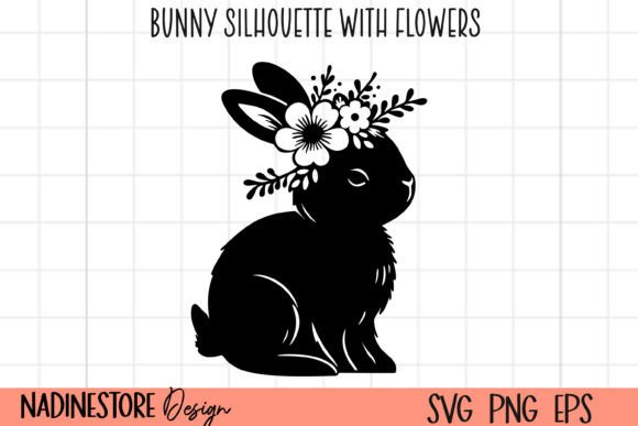 Baby Bunny Silhouette with Flowers: A Designer's Review