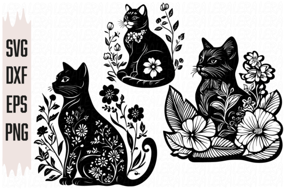Cat Flowers Pattern: Graphics & Illustrations Review