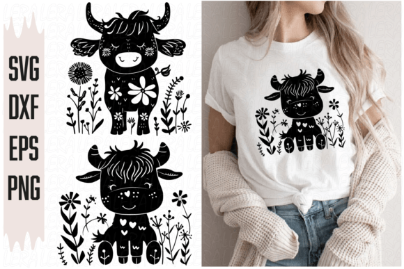 Cow Flowers Farm Graphics: Fresh Illustrations