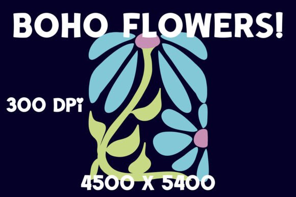 Cute Boho Retro Flowers: Graphics & Illustrations