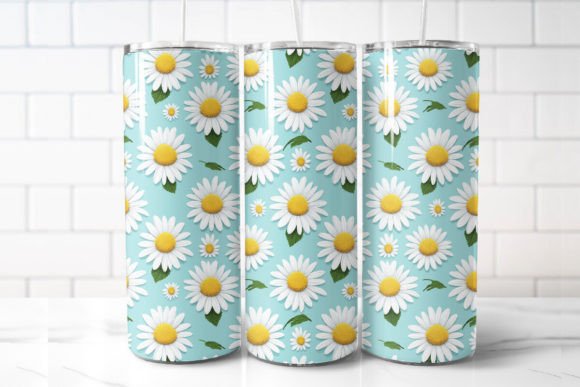 Daisy Flowers Tumbler Wrap: Graphics & Illustrations