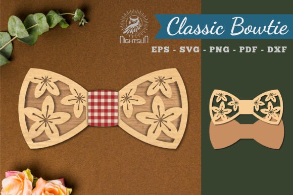Flowers Laser Cut Bowtie SVG 3 for Home Decor