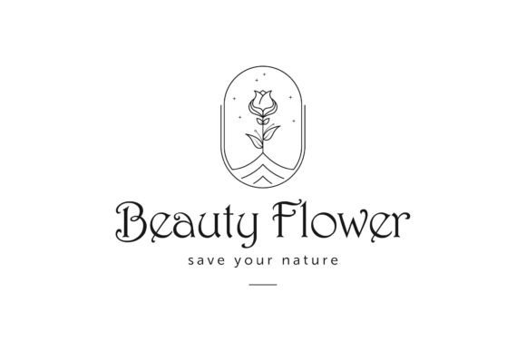 Line Art Emblem Beautiful Flowers Logo: Graphics & Logos Review