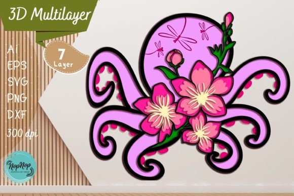 Octopus SVG for Laser Cutting & Home Decor