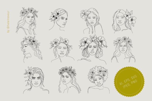 One-Lined Girls: Fresh Graphics & Illustrations