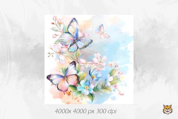 Pastel Butterflies Watercolor Background Graphics Review