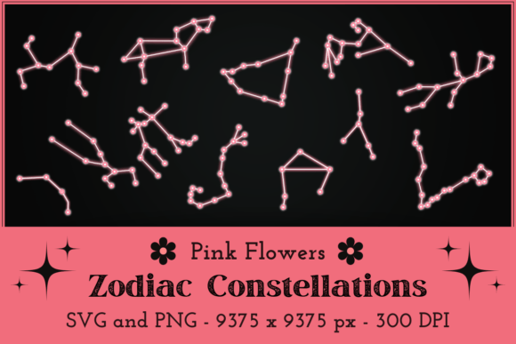 Pink Flowers Zodiac Graphics & Illustrations Review