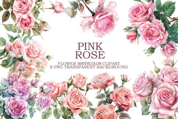 Pink Rose Clipart: Premium Graphics & Illustrations