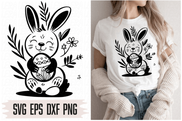Rabbit Easter Bunny Flowers: Graphics and Illustrations
