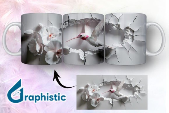 Review: 3D Hummingbird Flowers Mug Wrap 03 for Embroidery