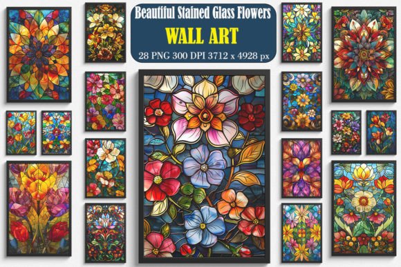 Stained Glass Flowers: Premium Graphics & Backgrounds
