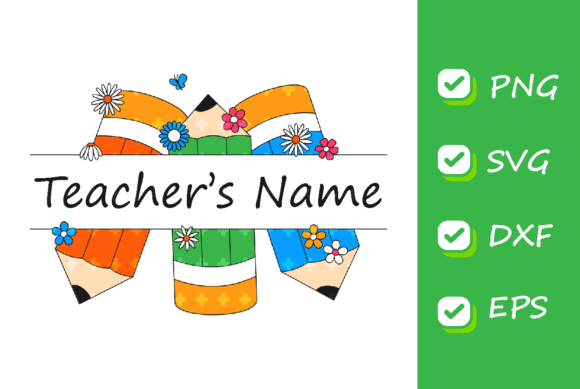 Teacher Pencils & Flowers: Fresh Graphics for Illustrations