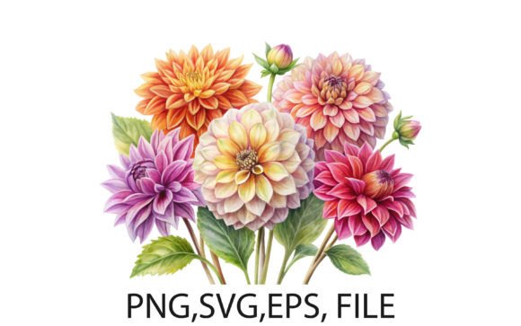 Watercolor Dahlia Graphics & Illustrations Review
