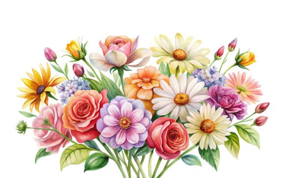 Watercolor Vector Flowers: Graphics & Illustrations